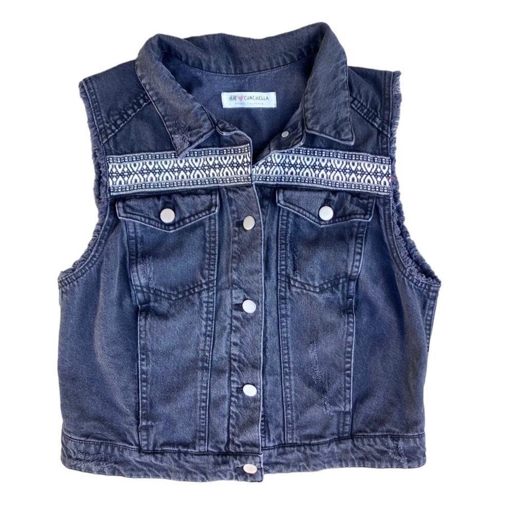 H&M Coachella Black Denim Vest
